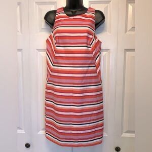 NWT Trina Turk Lined Dress ( Size 6) Color Orange/ Pink/ Black